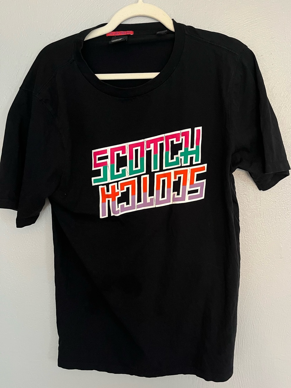 Scotch & Soda Black Logo Graphic Tee Shirt Amsterdam Couture Men’s M